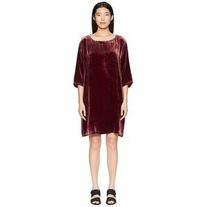 Eileen Fisher Velvet Silk Blend Shift Dress